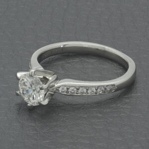Platinum 1.01ct Diamond Set Shoulder Ring