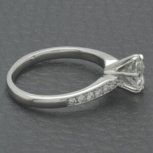 Platinum 1.01ct Diamond Set Shoulder Ring
