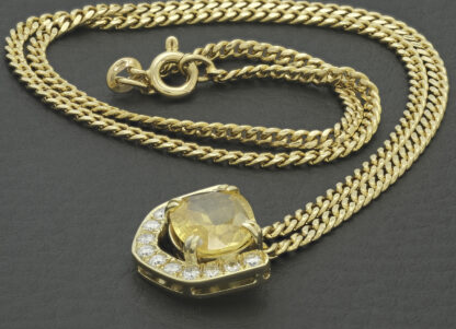 18ct Yellow Gold 0.30ct Diamond & 3.00ct Yellow Sapphire Necklace & Pendant - Image 4