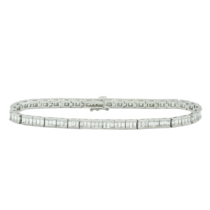 18ct White Gold 5.32ct Diamond Bracelet 7.5" 2mm