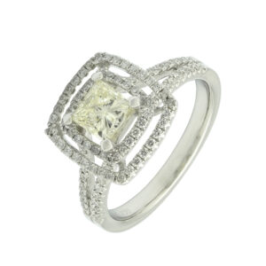 18ct White Gold 1.16ct Diamond Double Halo Ring