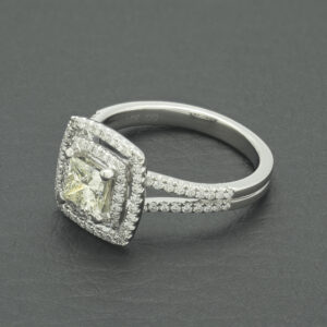 18ct White Gold 1.16ct Diamond Double Halo Ring