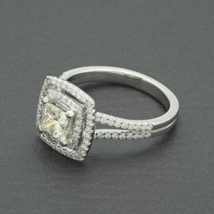 18ct White Gold 1.16ct Diamond Double Halo Ring - Image 4