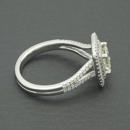 18ct White Gold 1.16ct Diamond Double Halo Ring - Image 3