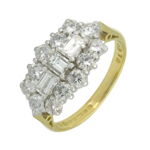 18ct Yellow Gold 1.52ct Diamond Boat Ring