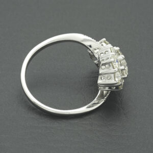18ct White Gold 1.92ct Diamond Double Daisy Cluster Ring