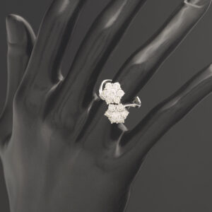 18ct White Gold 1.92ct Diamond Double Daisy Cluster Ring