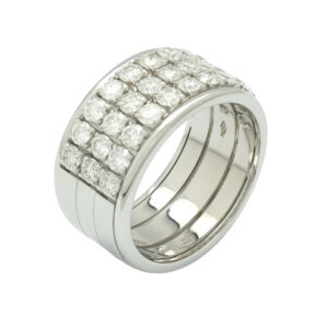 18ct White Gold 1.45ct Diamond 3 Row Eternity Ring