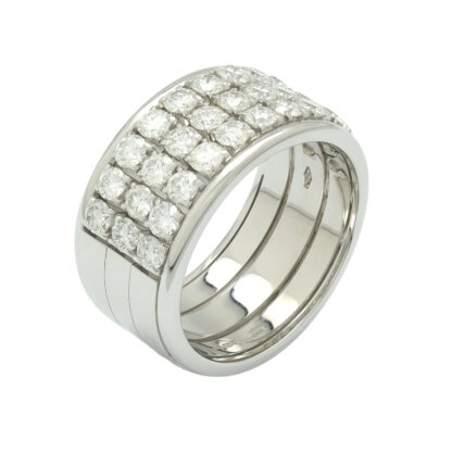 18ct White Gold 1.45ct Diamond 3 Row Eternity Ring