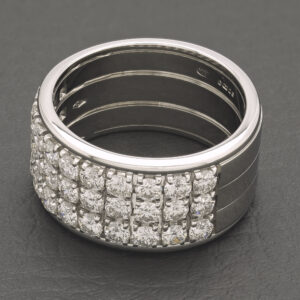 18ct White Gold 1.45ct Diamond 3 Row Eternity Ring