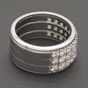 18ct White Gold 1.45ct Diamond 3 Row Eternity Ring