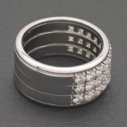 18ct White Gold 1.45ct Diamond 3 Row Eternity Ring - Image 3