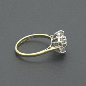 18ct Yellow Gold 1.00ct Diamond Flower Cluster Ring