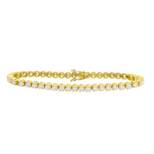 18ct Yellow Gold 6.90ct Diamond Line Bracelet 7″ 2mm