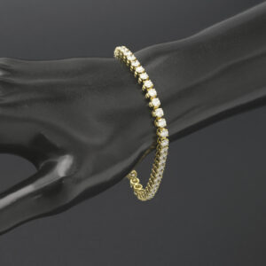 18ct Yellow Gold 6.90ct Diamond Line Bracelet 7&#8243; 2mm