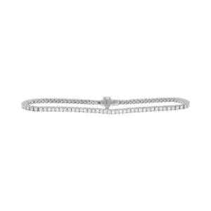 18ct White Gold 2.30ct Diamond Tennis Bracelet 7&#8243; 1mm