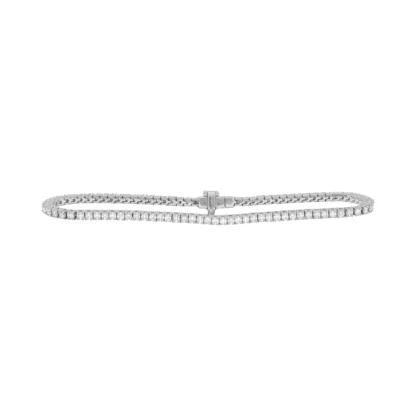 18ct White Gold 2.30ct Diamond Tennis Bracelet 7" 1mm
