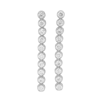 18ct White Gold 2.40ct Diamond Drop Earrings