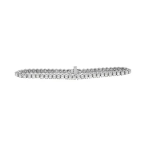 14ct White Gold 3.00ct Diamond Tennis Bracelet 7&#8243; 4mm