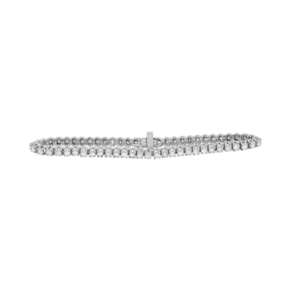 14ct White Gold 3.00ct Diamond Tennis Bracelet 7" 4mm