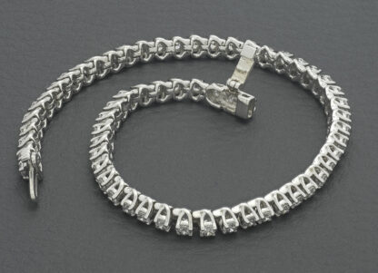 14ct White Gold 3.00ct Diamond Tennis Bracelet 7" 4mm - Image 4
