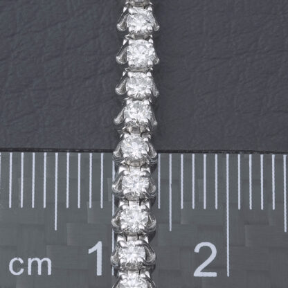 14ct White Gold 3.00ct Diamond Tennis Bracelet 7" 4mm - Image 3