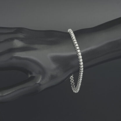 14ct White Gold 3.00ct Diamond Tennis Bracelet 7" 4mm - Image 2
