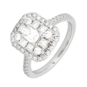 Platinum 1.00ct Diamond Cluster Ring