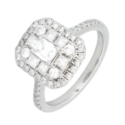 Platinum 1.00ct Diamond Cluster Ring