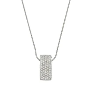 18ct White Gold Pave Set 0.60ct Diamond Necklace 16&#8243;