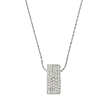 18ct White Gold Pave Set 0.60ct Diamond Necklace 16"