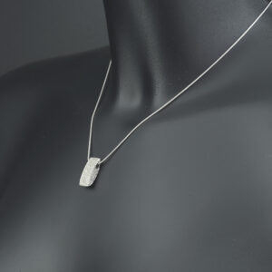 18ct White Gold Pave Set 0.60ct Diamond Necklace 16&#8243;