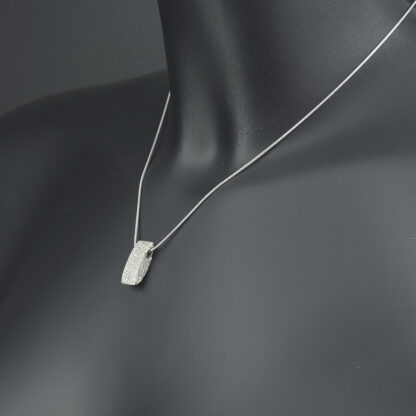18ct White Gold Pave Set 0.60ct Diamond Necklace 16" - Image 2