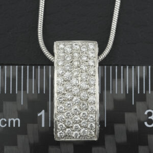 18ct White Gold Pave Set 0.60ct Diamond Necklace 16&#8243;