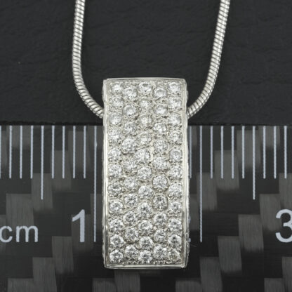 18ct White Gold Pave Set 0.60ct Diamond Necklace 16" - Image 3