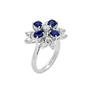 18ct White Gold 0.63ct Diamond &#038; 1.48ct Sapphire Ring