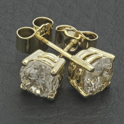 18ct Yellow Gold 2.18ct Diamond Stud Earrings - Image 3
