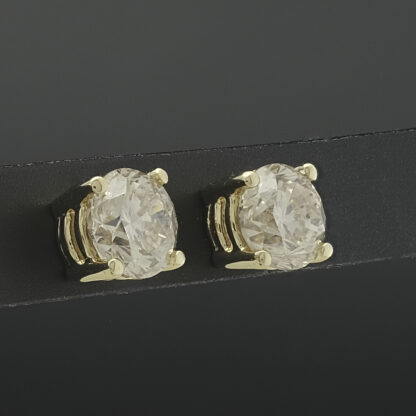 18ct Yellow Gold 2.18ct Diamond Stud Earrings - Image 4