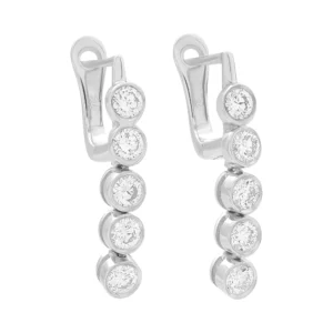 18ct White Gold 1.00ct Diamond Drop Earrings