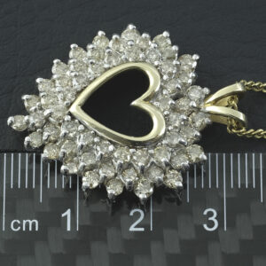 9ct Yellow Gold 2.50ct Champagne Diamond Heart Necklace 20&#8243;