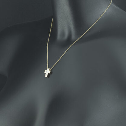 18ct Rose Gold 1.29ct Diamond Necklace & Cross 17" - Image 3