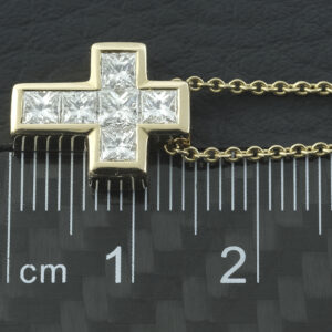 18ct Rose Gold 1.29ct Diamond Necklace & Cross 17″