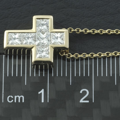 18ct Rose Gold 1.29ct Diamond Necklace & Cross 17" - Image 2