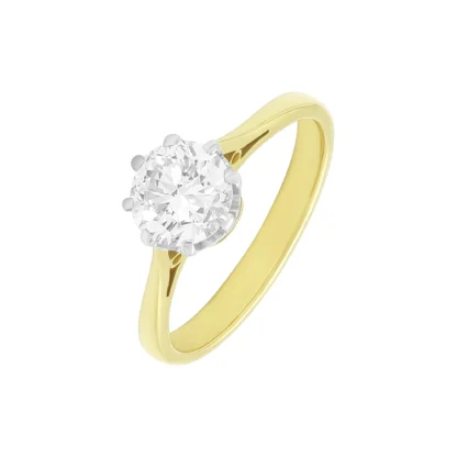 18ct Yellow Gold 0.90ct Diamond Solitaire Ring