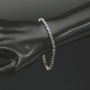 9ct Yellow Gold Sapphire Bracelet 7.5&#8243; 3.5mm