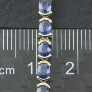 9ct Yellow Gold Sapphire Bracelet 7.5&#8243; 3.5mm