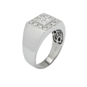 18ct White Gold 1.30ct Diamond Signet Ring