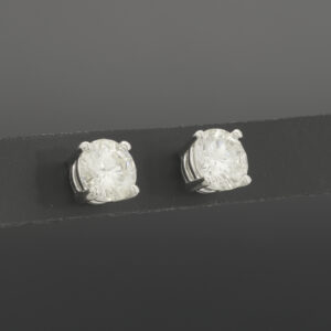 Platinum 1.40ct Brilliant Cut Diamond Studs