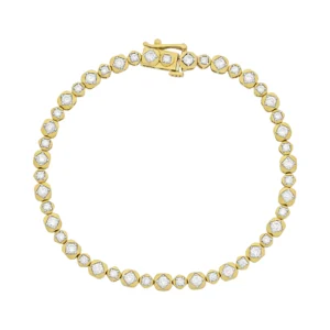 9ct Yellow Gold 1.84ct Diamond Tennis Bracelet 7.5” 4mm