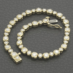 9ct Yellow Gold 1.84ct Diamond Tennis Bracelet 7.5” 4mm